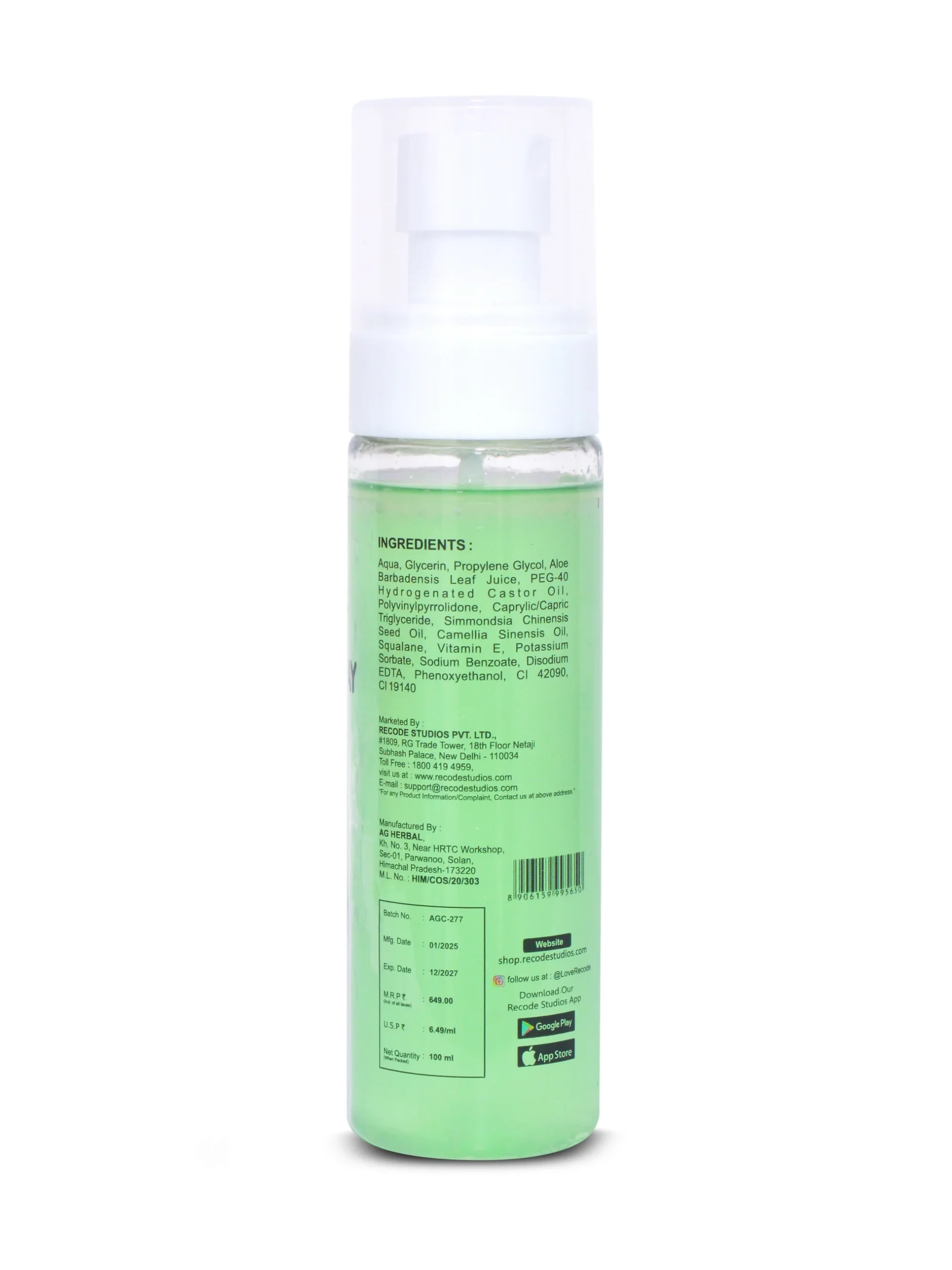 RECODE STUDIOS Recode 100 ML Perfect Grip Spray - Makeup Fixer - Image 4