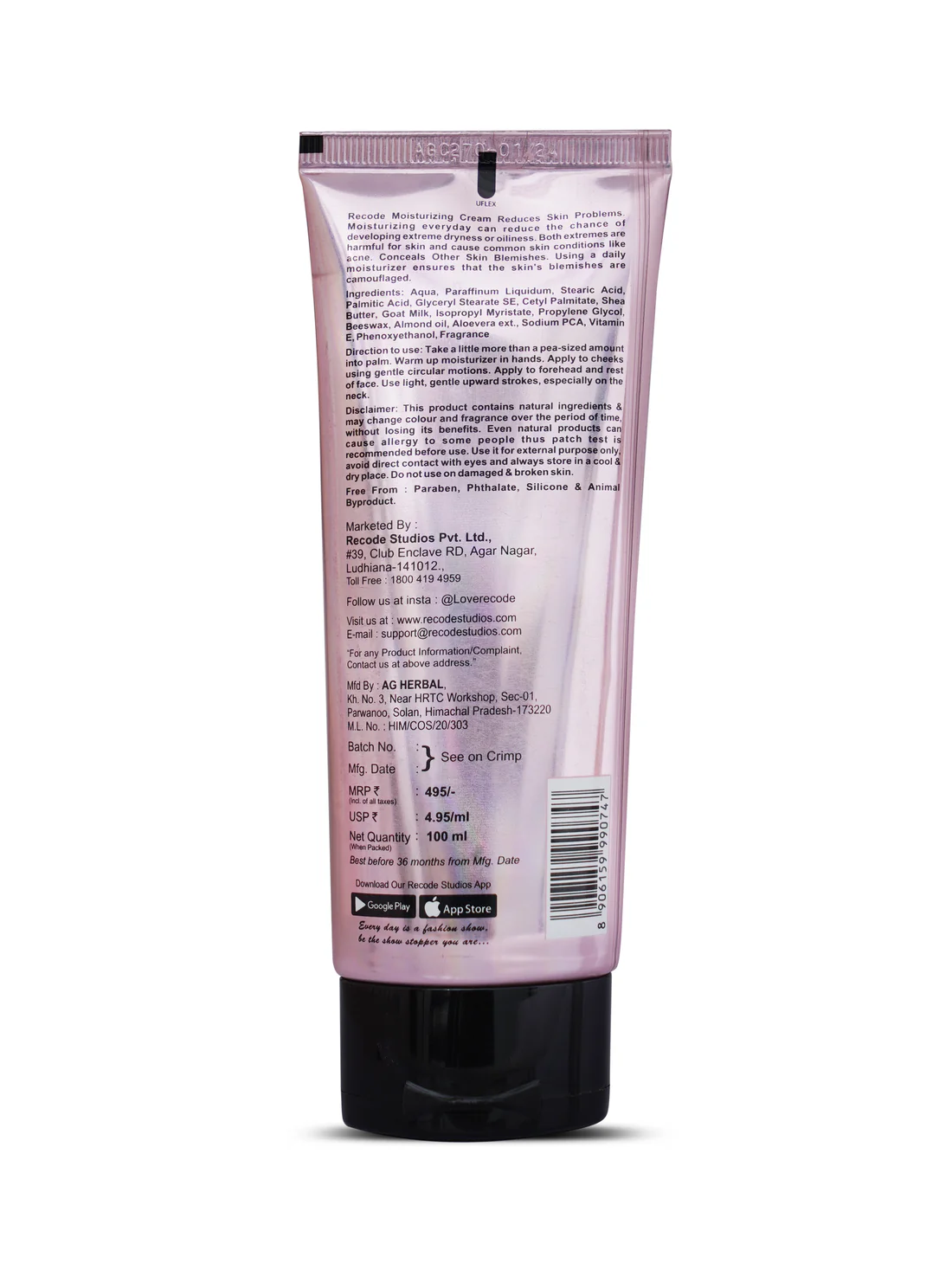 RECODE STUDIOS Recode Moisturizer With Goat Milk in Tube - 100 ML - Image 4