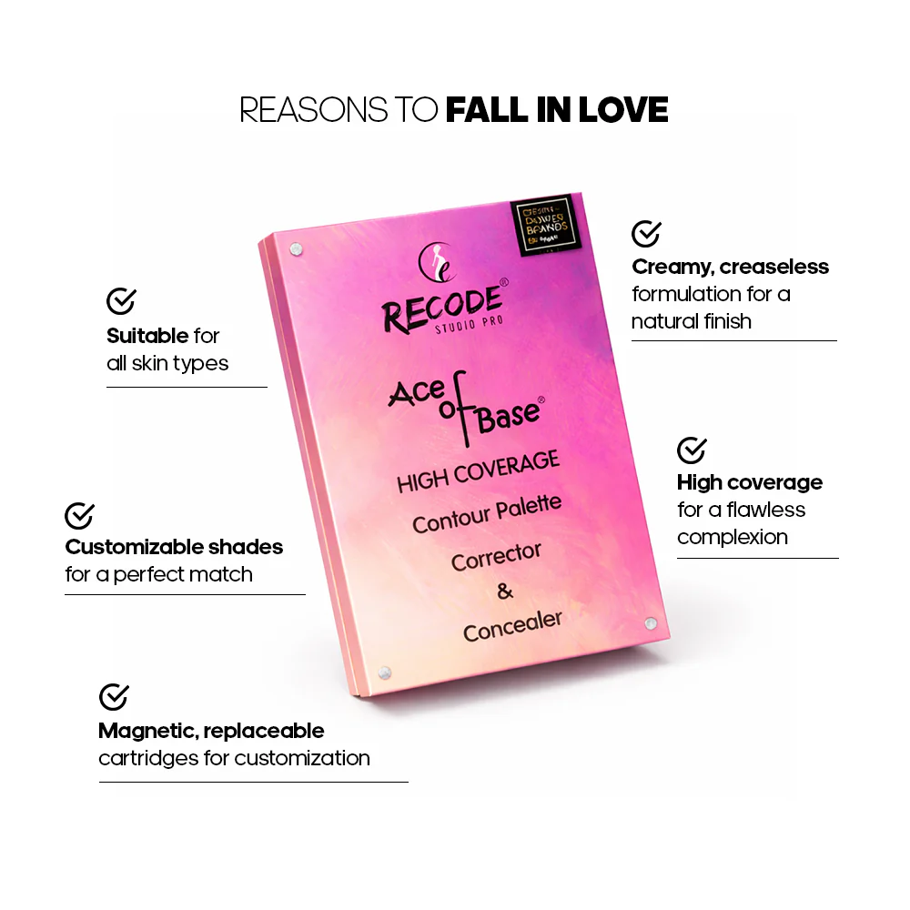RECODE STUDIOS Recode Beauty Concealer, Colour Corrector & Contour Palette - 52 G - Image 4