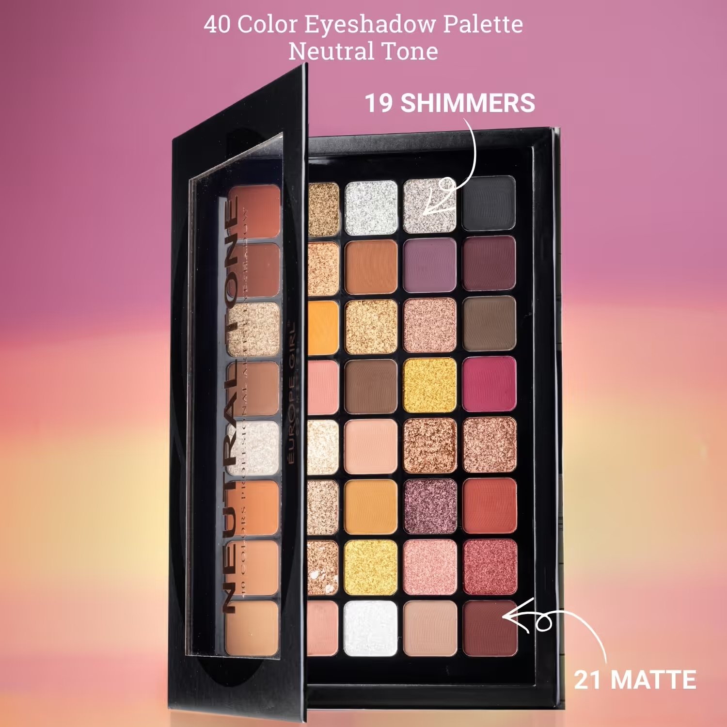 EUROPE GIRL Europe Girl 40 Color Eyeshadow Palette - Neutral Tone (40 g) - Image 4
