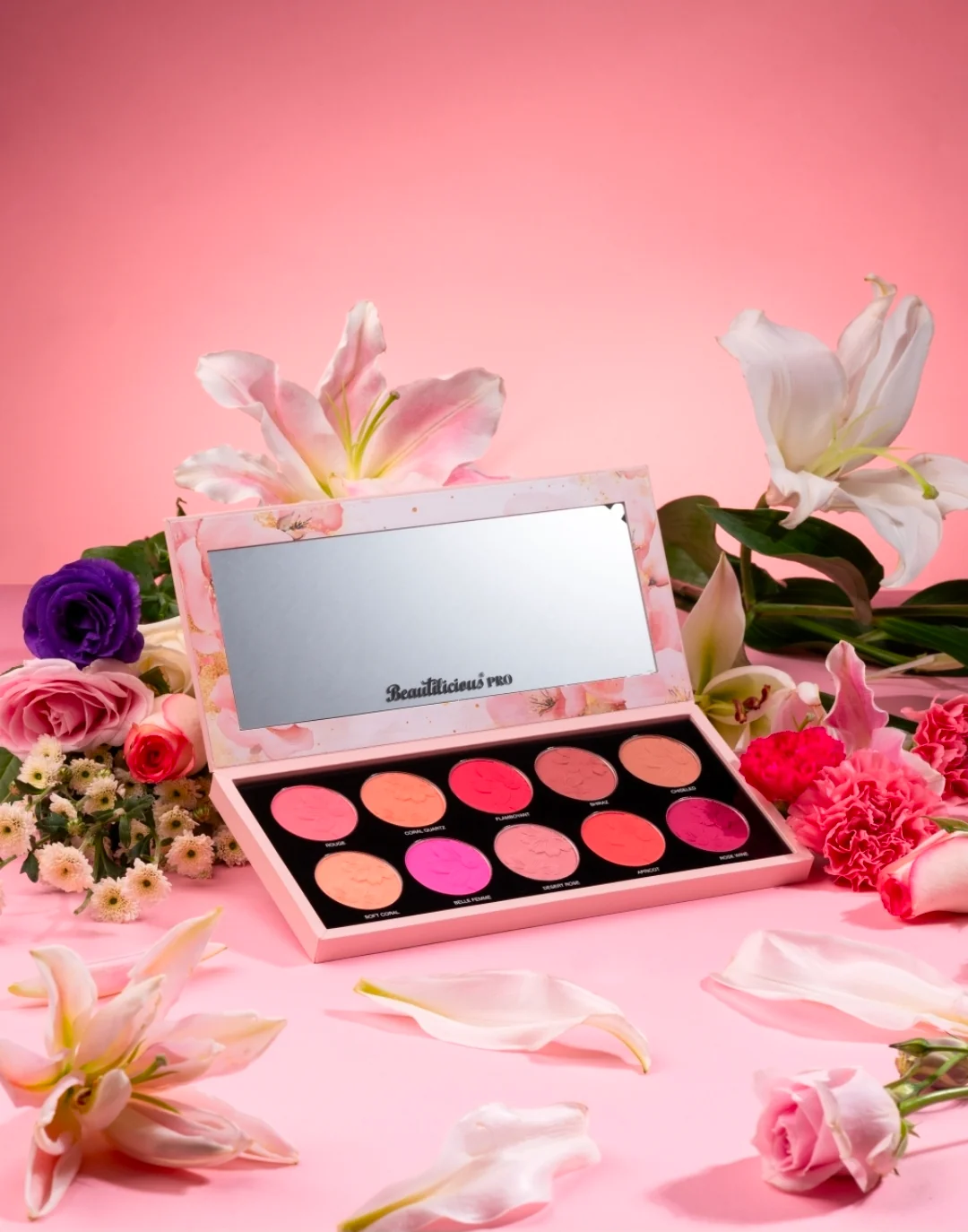 BEAUTILICIOUS PRO Petal Kissed Velvet Matte Blush Palette (10 Colors)