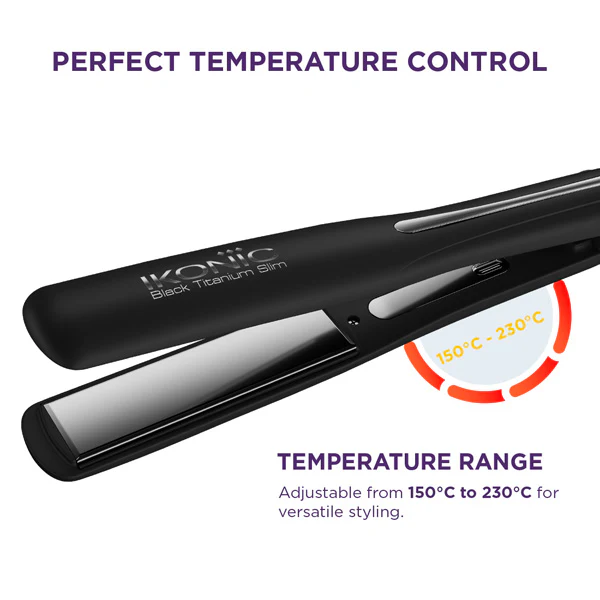 IKONIC PROFESSIONAL Ikonic Professional Black Titanium Slim Hair Straightener - Image 3