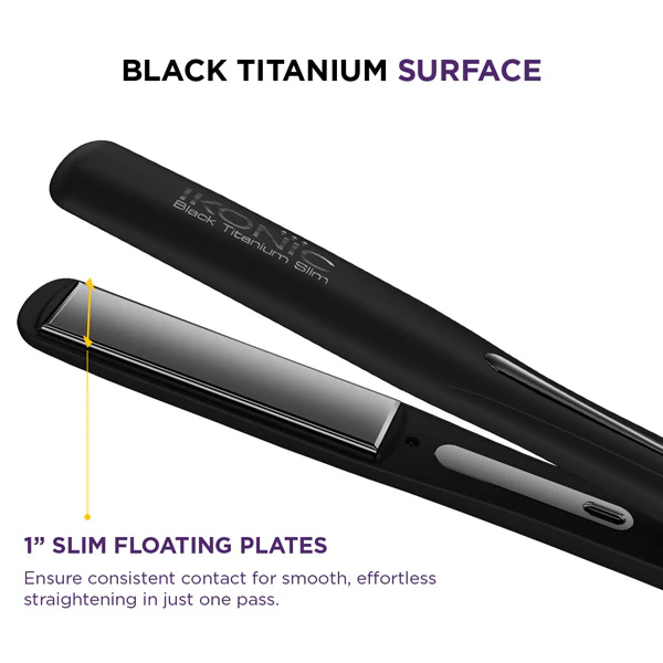 IKONIC PROFESSIONAL Ikonic Professional Black Titanium Slim Hair Straightener - Image 4