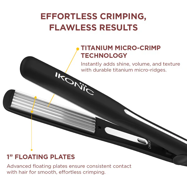 IKONIC PROFESSIONAL Ikonic Professional Slim Titanium Crimp 2.0 Hair Crimper - Image 5