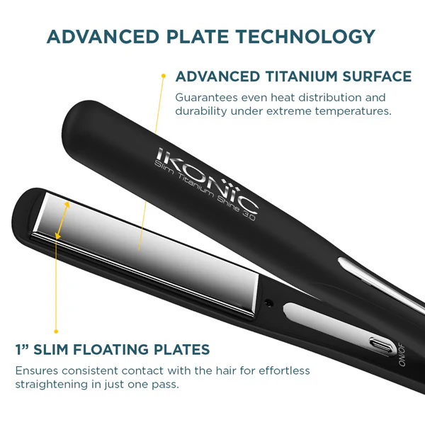 IKONIC PROFESSIONAL Ikonic Professional Hair Straightener - Slim Titanium Shine 3.0 - Image 4