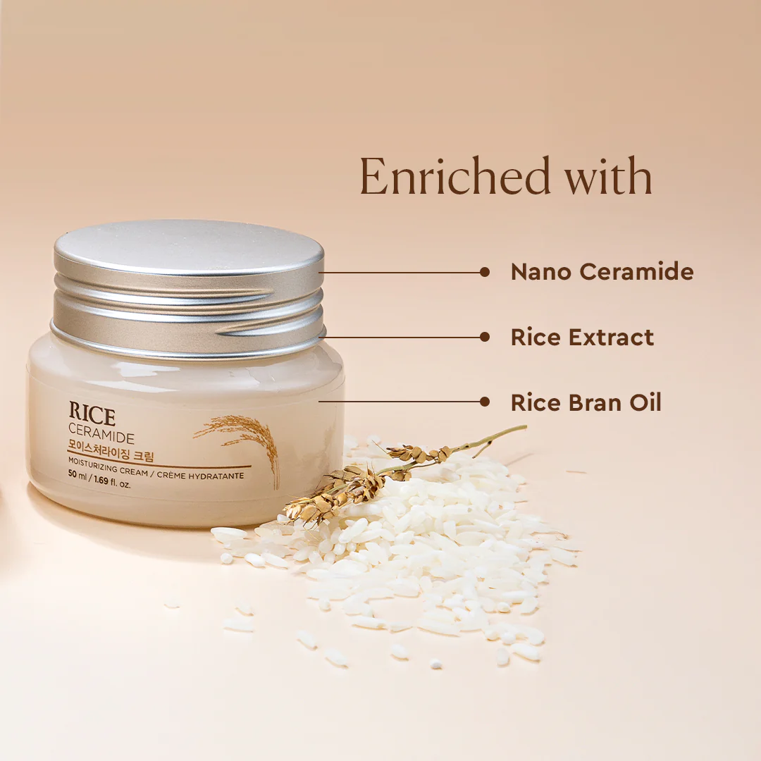 THE FACE SHOP Ceramide & Rice Moisturizing Cream 50ml - Image 3